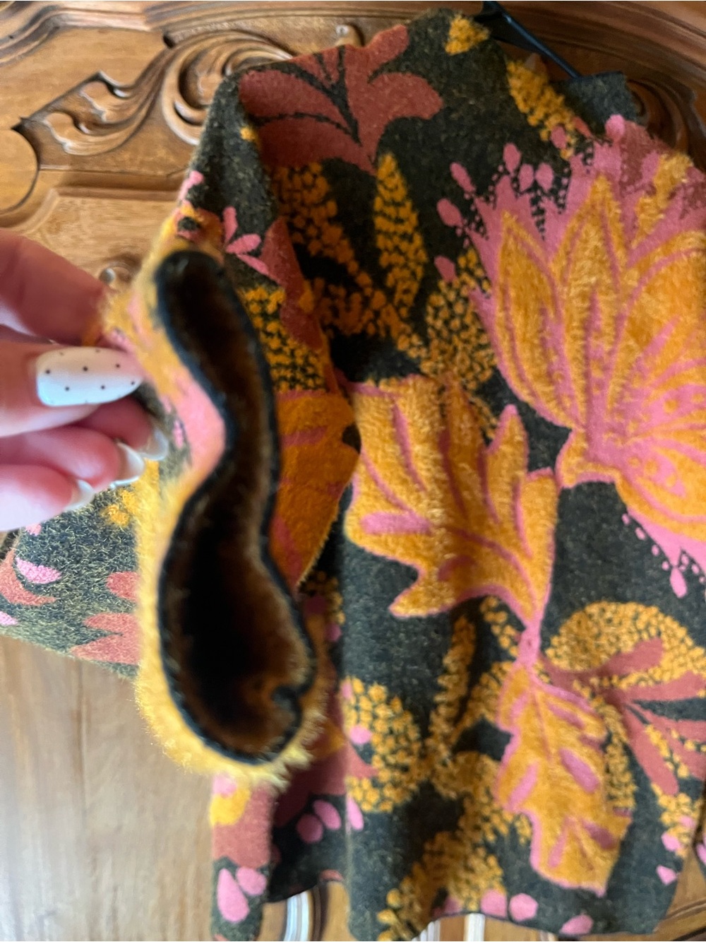 Soft & Cozy Rachel Zoe Floral Turtleneck Sweater in Brown, Mustard & Pink - Picture 6 of 6